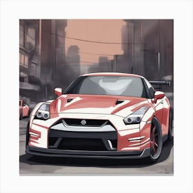 Nissan Gtr, street racing Canvas Print