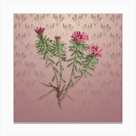 Vintage Garland Flowers Botanical on Dusty Pink Pattern n.2530 Canvas Print