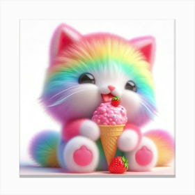 Rainbow Cat 3 Canvas Print