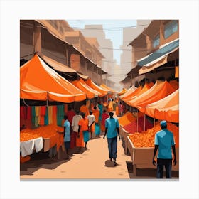 Orange Market In Ghana Canvas Print