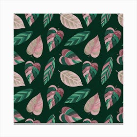 Tropical Rosé Green Foliage Canvas Print