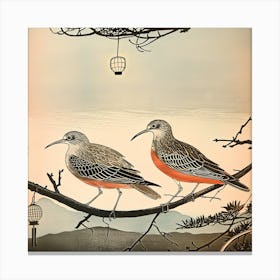 Water Fowl !Two Palanquins In A Grove Of Fallen Leaves Canvas Print