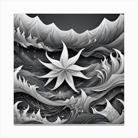 Black And White Wave Canvas Print