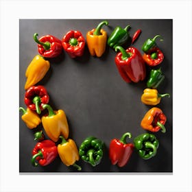Frame Created From Bell Pepper On Edges And Nothing In Middle (70) Canvas Print