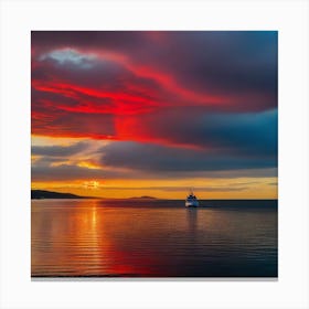 Sunset In Iceland Canvas Print