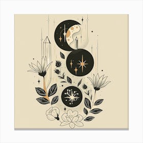 Minimalist Boho Celestial Moon 14 Canvas Print