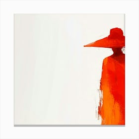 Chinese Woman In Red Hat Canvas Print