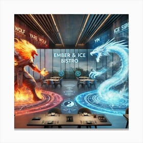 Holographic Displays Yang Fire Wolf Yin Ice Serpent Canvas Print