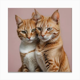 Portrait Of Two Cats Canvas Print