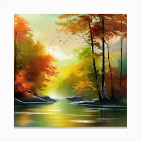 Autumn By The River 5 Canvas Print