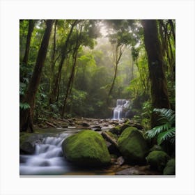 Waterfall In The Rainforest Canvas Print