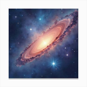 Elegant Watercolor Nebula With Radiant Star Fields 1 Canvas Print