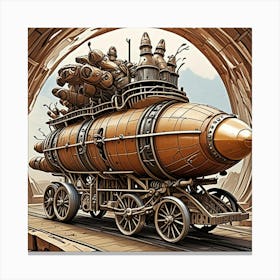 Steampunk Mobile Cubism Style Canvas Print