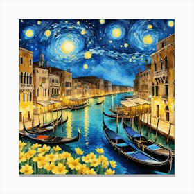 Starry Night In Venice Canvas Print