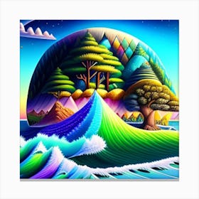 Psychedelic Island Canvas Print