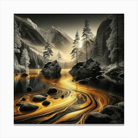 Golden Stream Canvas Print