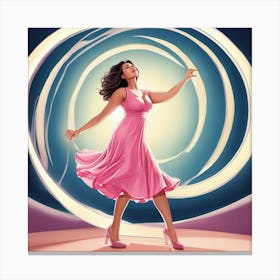 Dancer In Pink Dress Canvas Print