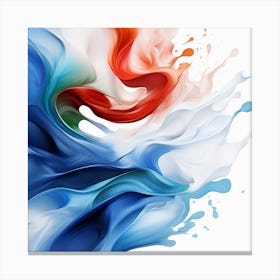 Abstract With Blue, Red And White Colors Canvas Print