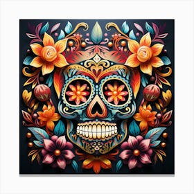 Day Of The Dead Skull 6 Canvas Print