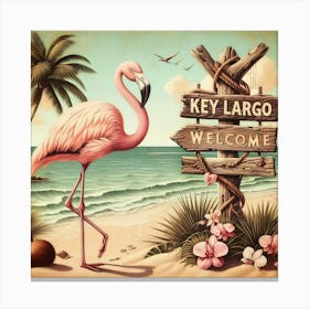 Key Largo Welcome Sign Canvas Print