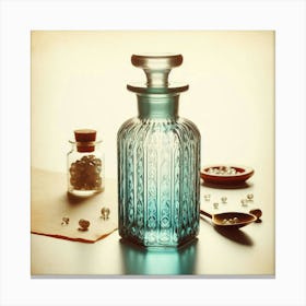 Blue Glass Bottle Canvas Print