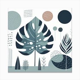 Scandinavian style, Monstera deliciosa 1 Canvas Print