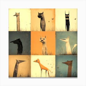 Vertical Dogs IV Canvas Print