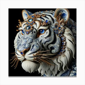 Tiger With Blue Eyes 1 Canvas Print