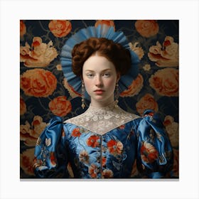 Woman in Blue Canvas Print