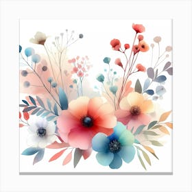 Watercolor Flowers 9 Canvas Print