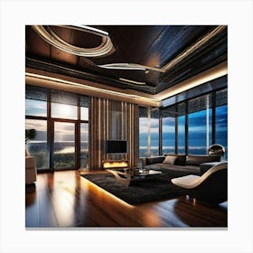 Modern Living Room 4 Canvas Print