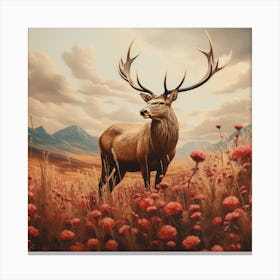 Stag In The Meadow Canvas Print
