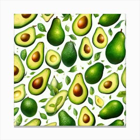 Avocado seamless pattern 2 Canvas Print