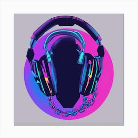 Headphones On A Chain Canvas Print