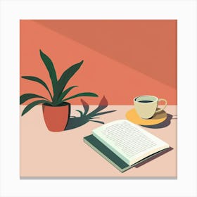 Book And A Cup Of Coffee 1 Canvas Print