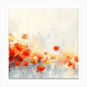 Watercolor Poppies Canvas Print