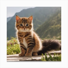 Kitten In The Mountains Canvas Print