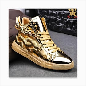 Golden Dragon Sneakers 1 Canvas Print