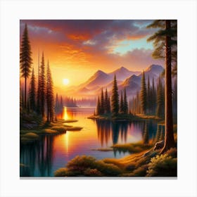 Sunset In The Mountains 151 Canvas Print