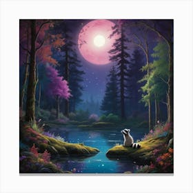 Raccoon In The Forest 1 Canvas Print