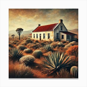 An Old Colonial Farmhouse In The Karoo, South Africa.AI Canvas Print