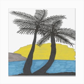 Palm Trees At Sunset Canvas Print