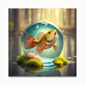 Goldfish In A Glass Canvas Print