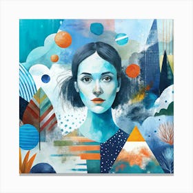 Girl In Blue Canvas Print