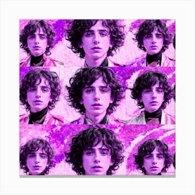 Timothée in Lavender: A Warholian Ode to Modern Ephemera Canvas Print