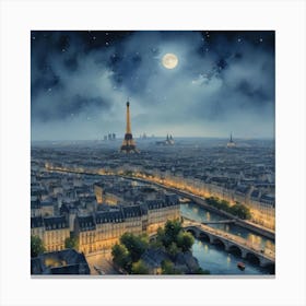 View overParis At Night Canvas Print