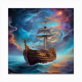 Sailing Ship In Space Canvas Print