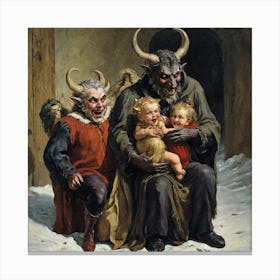 Devils And Children Canvas Print