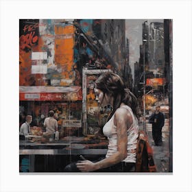 Girl In New York City Canvas Print