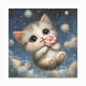 Lollipop Kitten Canvas Print